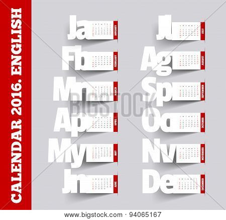 Simple 2016 Calendar.