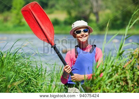 Girl kayaking