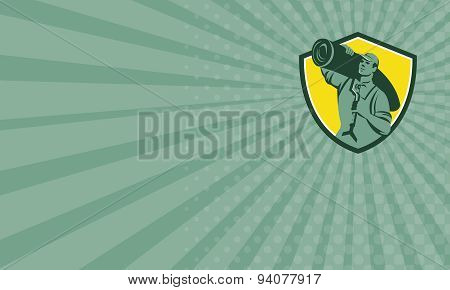 Business Card Carpet Layer Knee Kicker Crest Retro