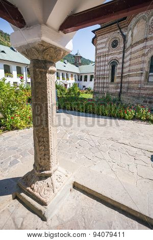 Detail Of A Column From Cozia Monastery Church