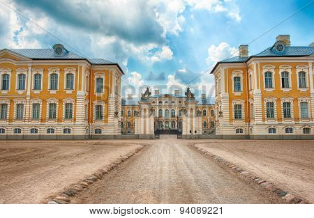 Main entrance to Rundale palace, former summer residence of Latvian nobility, Latvia