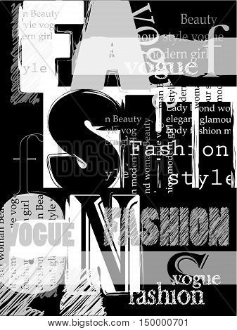 Vintage Fashion Background. Retro poster. Vector illustration.