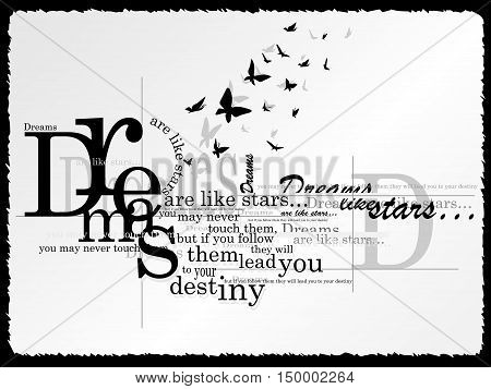 the text on a gray background with butterflies