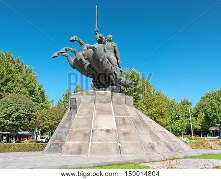 Yerevan. Armenia. Monument Zoravar Andranik. horizontal photo.