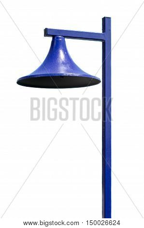 Blue light pole isolated on white background