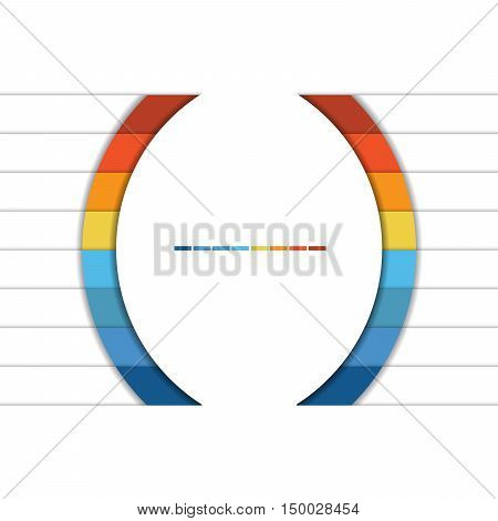Template Infographic Colorful Semicircles and White Strips for 8 Text Areas.