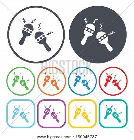 vector illustration of maracas icon in simple style isolated on background. Stock vector symbol.