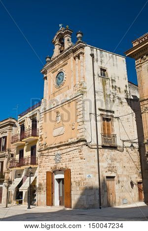 Clocktower of Acquaviva delle fonti. Puglia. Italy.