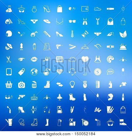 fashion 100 icons  universal set for web and mobile flat