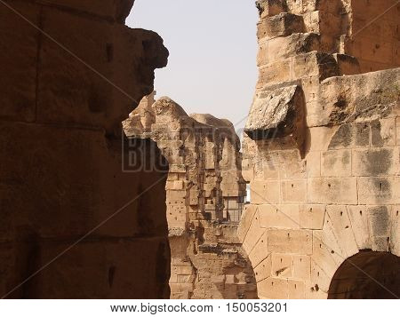 well saved ancient amphitheater in El Djem