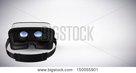 Digital image of virtual reality simulator against grey background
