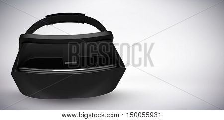 Black virtual reality simulator against grey background