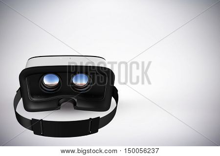Digital image of virtual reality simulator against grey background