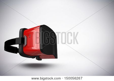 Red virtual reality simulator against grey background
