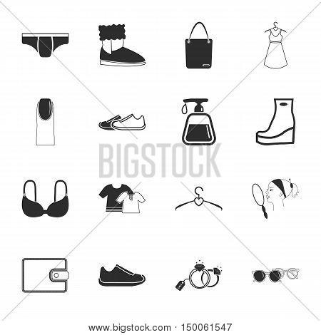 beauty, fashion, shopping  16 icons universal set for web and mobile flat