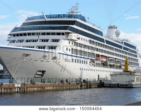 Saint Petersburg, Russia - August, 2016: Passenger ship in Saint Petersburg. Russia.