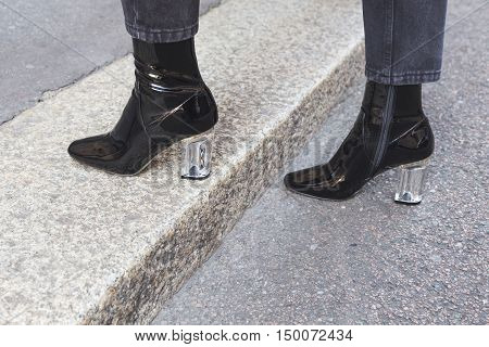 Detail Of Shoes At Milan Fashion Week