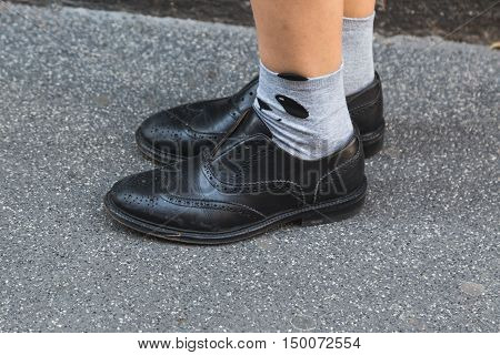 Detail Of Shoes At Milan Fashion Week