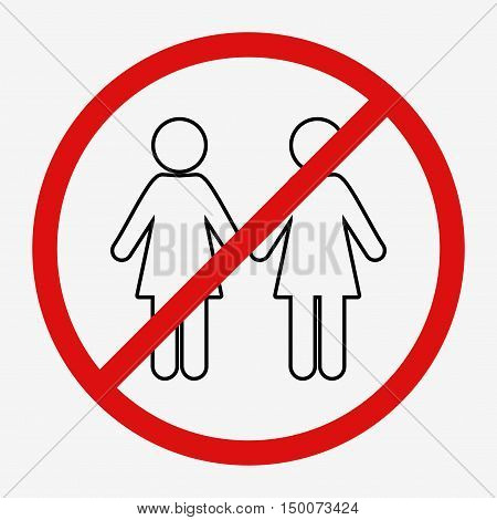 No women sign. Flat vector stock illustration