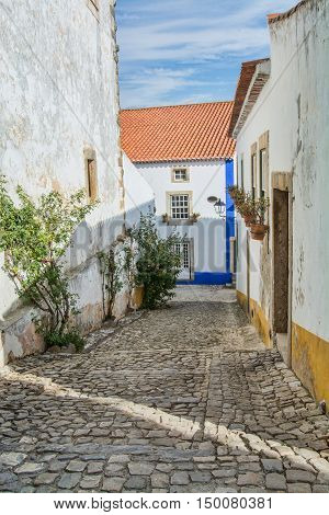 Obidos Portugal. 30 September 2016. view of Obidos Obidos is an ancient medieval Portuguese village from the 11th century still inside castle walls. Obidos Portugal. photography by Ricardo Rocha.