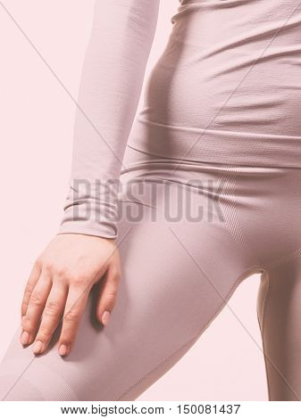 Female Body Wearing Thermoactive Underwear