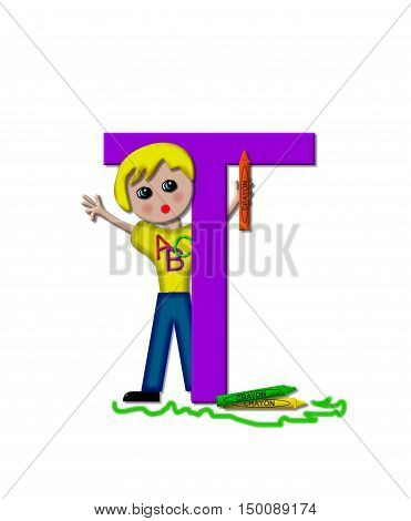 The letter T in the alphabet set 