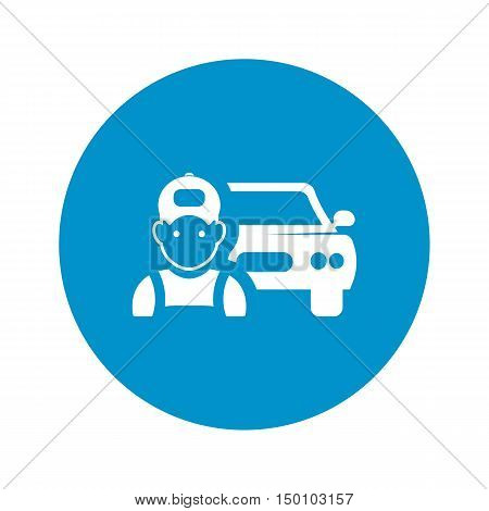 car mechanic icon on white background for web