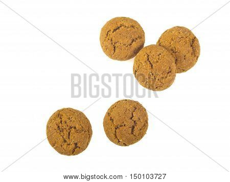 Five Pepernoten Cookies Seen From Above