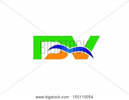 DV company linked letter logo design vector template