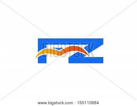 ZF Logo. Vector Graphic Branding Letter Element
