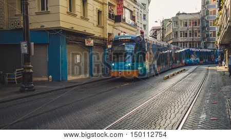 ISTANBUL TURKEY- SEPTEMBER 10-13 2016: Street and city life of Istanbul.