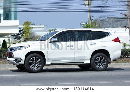 CHIANGMAI, THAILAND -FEBRUARY 29 2016: Mitsubishi Pajero Suv Car. On road no.1001, 8 km from Chiangmai city.