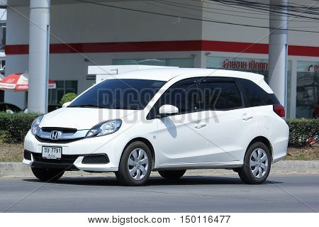 CHIANGMAI, THAILAND -FEBRUARY 29 2016: Private Honda Mobilio van. Photo at road no.121 about 8 km from downtown Chiangmai, thailand.