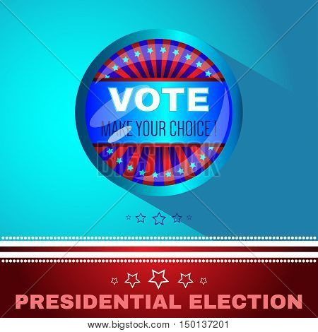 Digital vector usa election with make your choise, presidential election vote, blue flat style