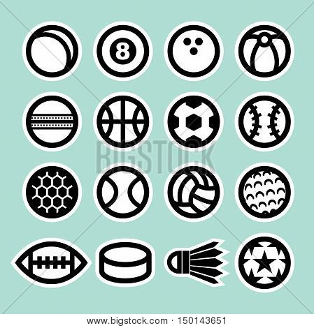 Vector Set Of Different Sport Balls Icon