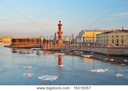 St. Petersburg Vasilievsky ø i foråret