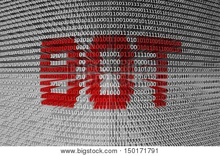 BOT as a binary code 3D illustration