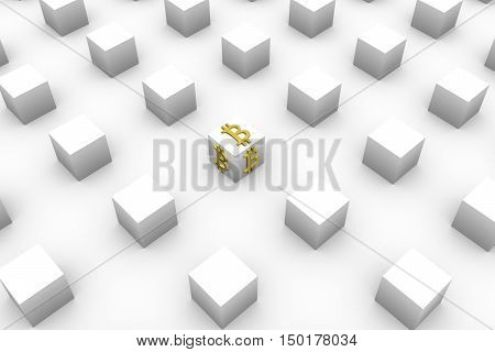 block chain on white background 3D illustration
