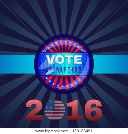 Digital vector usa election with presidential vote, republican vs democrat, make your choise,  flat style