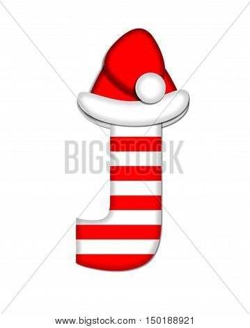 Alphabet Christmas Candy Cane J