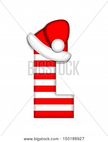 Alphabet Christmas Candy Cane L
