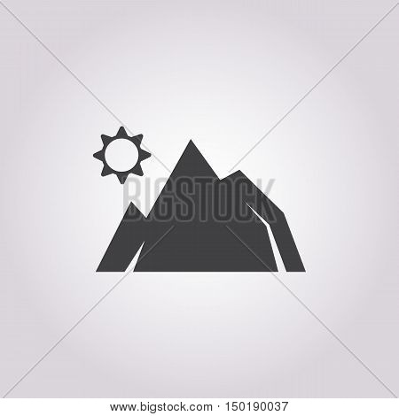 mountain icon on white background for web