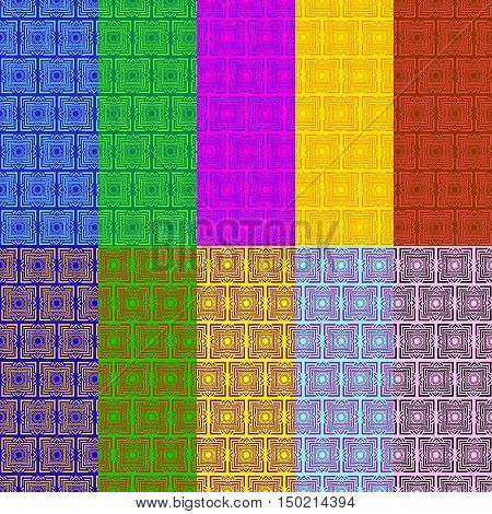 Polka dots, dotted pattern set. Set of 10 vivid colors.