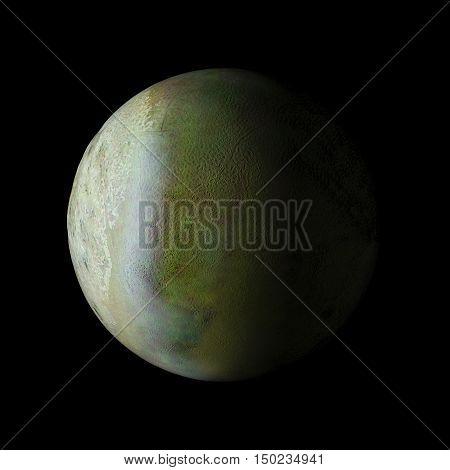 Triton Solar System Planet On Black Background 3D Rendering. Elements Of This Image Furnished By Nas