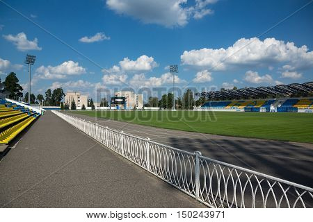 Borisov Belarus - September 02 2016: old stadium belonging to FC BATE in the Borisov city of Belarus
