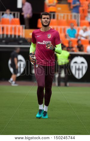 VALENCIA, SPAIN - OCTUBER 2nd: Andre Campos during Spanish soccer league match between Valencia CF and Atletico de Madrid at Mestalla Stadium on Octuber 2, 2016 in Valencia, Spain