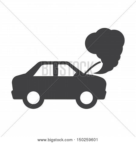 car crash black simple icons set for web design