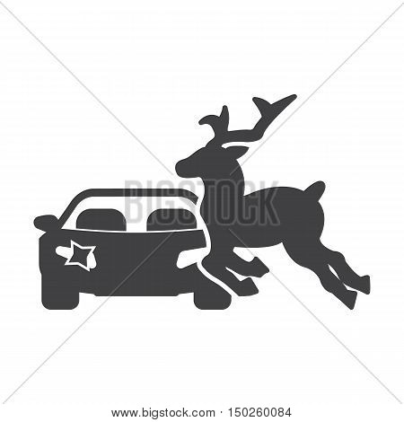 deer run black simple icons set for web design