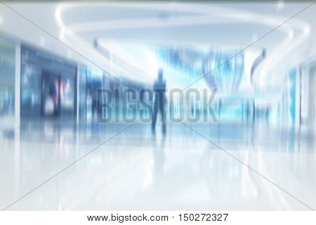 white blurred of department store background. Defocused blur background.