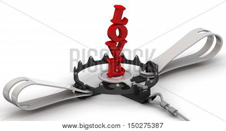 Love as dangerous lure. Red word 
